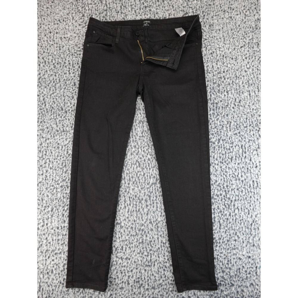 Just Black Skinny Jeans Womens 31 Black Mid Rise Slim Denim Made in USA